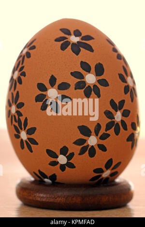 Hand-painted brown Easter egg Stock Photo