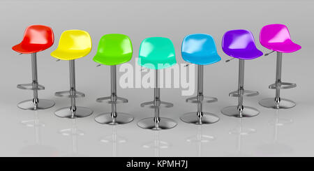 Colorful bar stools Stock Photo