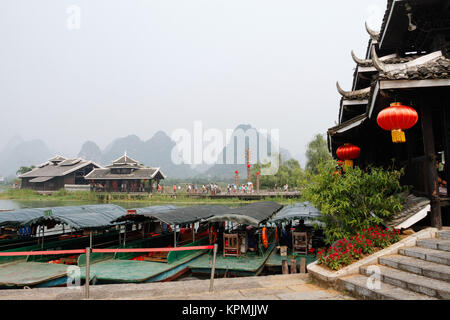 Shi Wai Tao Yuan - Shangri-La theme park in Yangshuo, Guilin, China Stock Photo