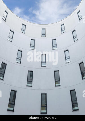 Modern office building design concrete wall and windows Stock Photo