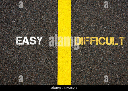 Antonym concept of EASY versus DIFFICULT Stock Photo