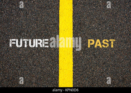 Antonym concept of FUTURE versus PAST Stock Photo