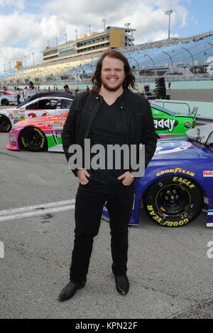 HOMESTEAD, FL - NOVEMBER 16:  Caleb Johnson at the NASCAR Sprint Cup Series Ford EcoBoost 400 at Homestead-Miami Speedway on November 16, 2014 in Homestead, Florida.  People:  Caleb Johnson Stock Photo