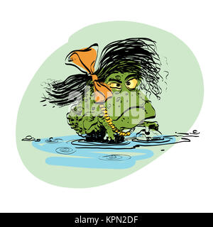 amphibian frog girl Stock Photo