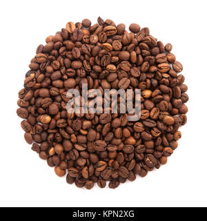 the circle of coffee beans isolated on white background.jpg Stock Photo