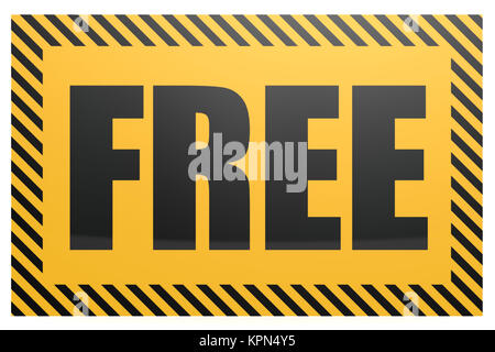 Free word on yellow and black banner Stock Photo