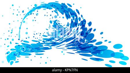 Splashing water on white background Stock Vector