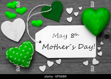 Black And White Label With Green Hearts, Text 2016 Stock Photo - Alamy