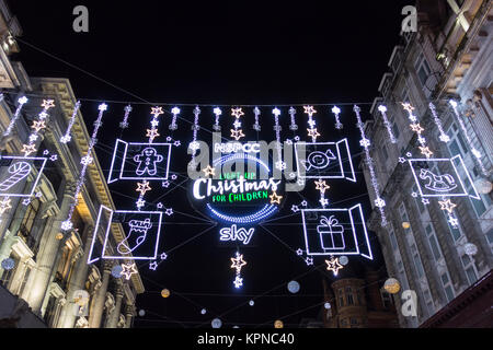 NSPCC Light Up Christmas for Children Christmas Lights on Regent Street,  London, England, UK Stock Photo