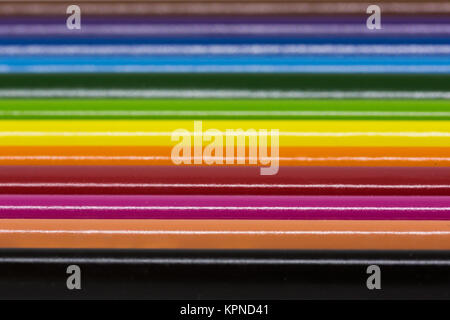 Abstract rainbow made from color pencils Stock Photo