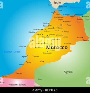 color map of Morocco country Stock Photo