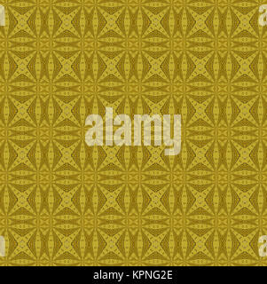 Abstract geometric seamless background. Single-colored ornate diamond pattern yellow with wavy outlines. Stock Photo