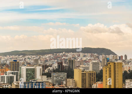 Cityscape Aerial View of Quito Ecuador Stock Photo