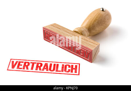 wooden stamp - confidential Stock Photo