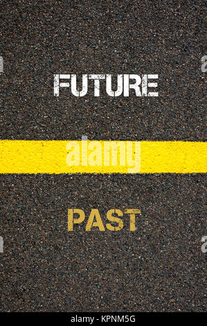 Antonym concept of PAST versus FUTURE Stock Photo