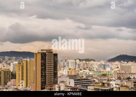 Cityscape Aerial View of Quito Ecuador Stock Photo