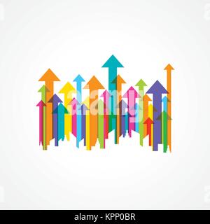 morden cityscape with colorful arrows stock vector Stock Vector