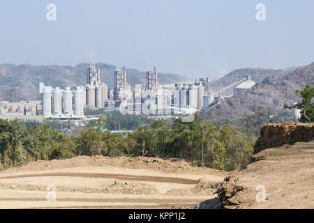 Cement factory  in the mountains Stock Photo