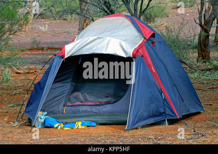 wilderness camping in the Australian desert Stock Photo