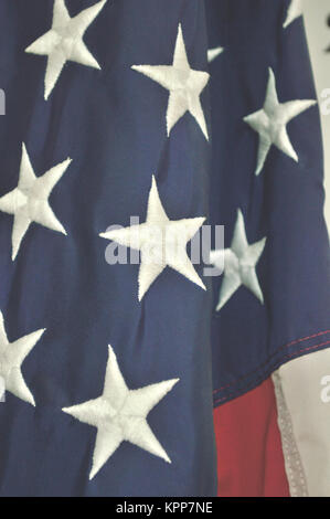 American flag closeup of stars and stripes Stock Photo