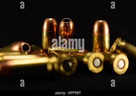 Bullets on Black Background, selective focus background Stock Photo