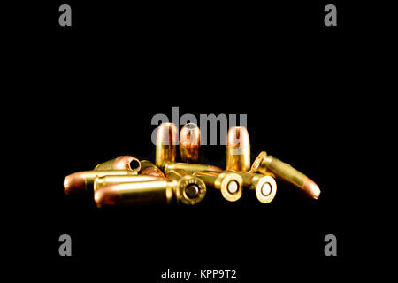 Bullets on Black Background, selective focus background islolated Stock Photo