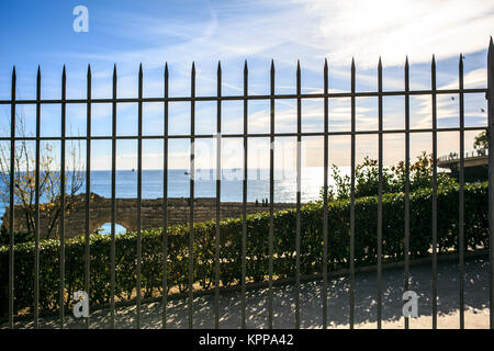 Metal security protection in a park Stock Photo