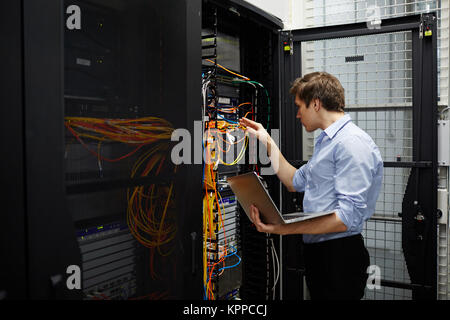 Working in data storage lab Stock Photo