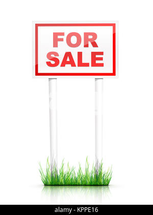 Real Estate Sign – For sale. 2D artwork. Computer Design. Stock Photo