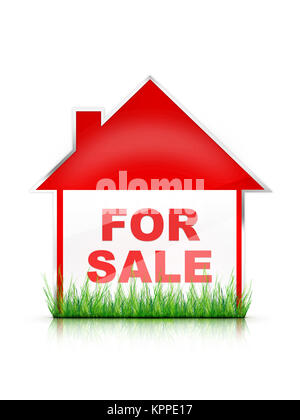 Real Estate Sign – For sale. 2D artwork. Computer Design. Stock Photo