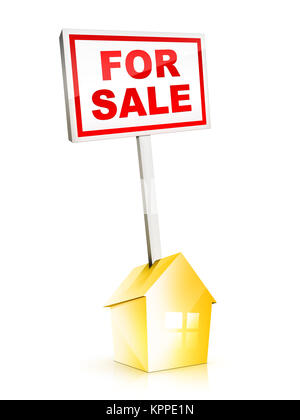 Real Estate Sign – For sale. 2D artwork. Computer Design. Stock Photo