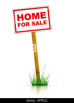 Real Estate Sign – For sale. 2D artwork. Computer Design. Stock Photo