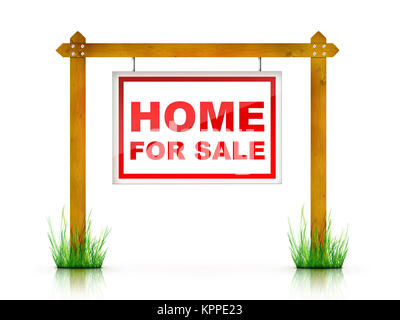 Real Estate Sign – For sale. 2D artwork. Computer Design. Stock Photo