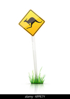 Warning Traffic Sign on White Background. 2D Graphics Stock Photo