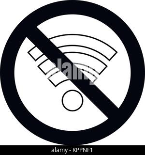 Ban Wi Fi symbol. Vector ban internet and prohibition symbol signal connection, forbidden communication and access network, illustration Stock Vector
