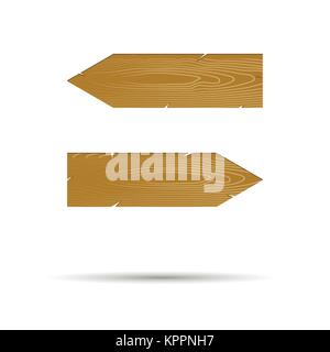 Straight arrow points in different directions. Arrow point left and arrow right board. Vector illustration Stock Vector