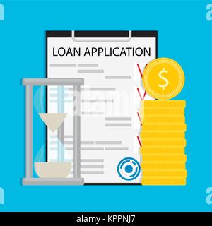 Time to pay loan concept. Payment money and financial management, banking deadline. Vector illustration Stock Vector