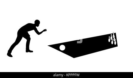 Sticker to car silhouette kegelman. Bowler. A game of bowling. V Stock Vector