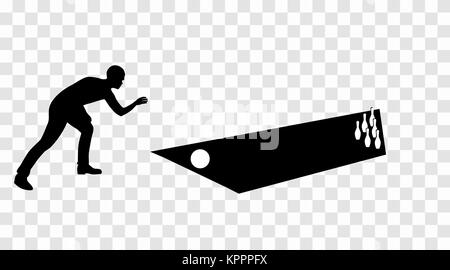 Sticker to car silhouette kegelman. Bowler. A game of bowling. V Stock Vector