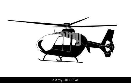 Sticker on car: Silhouette of helicopter. Vector Illustration. Stock Vector