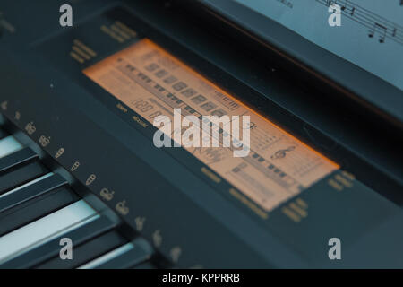 Keys electronic synthesizer close up. Musical instruments Electronic synthesizer piano keyboard isolated on white background with clipping path Stock Photo
