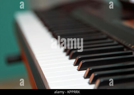 Keys electronic synthesizer close up. Musical instruments Electronic synthesizer piano keyboard isolated on white background with clipping path Stock Photo