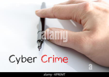 Cyber crime text concept Stock Photo