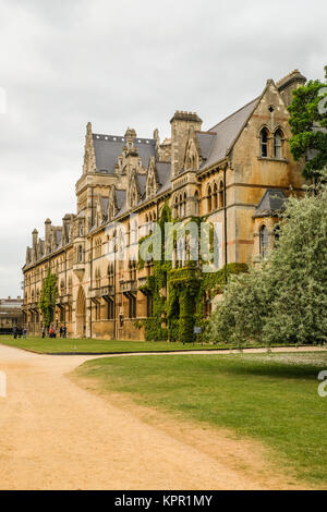 The Meadow Building at Christ Church College, looking from Broad Walk, Oxford, Oxfordshire, England Stock Photo