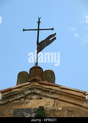 Monteriggioni - Santa Maria church. This church located in Piazza Roma, was built in the 13th century Stock Photo