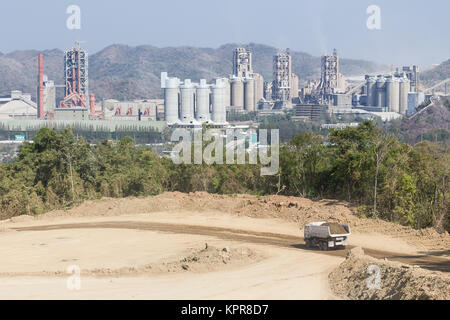 Cement factory  in the mountains Stock Photo