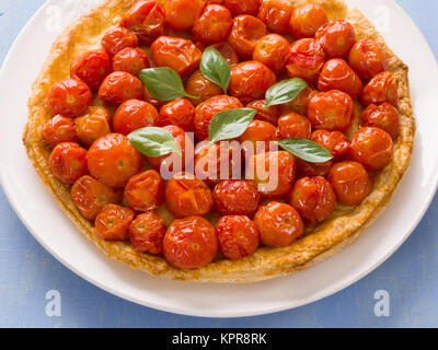 rustic cherry tomato tarte tatin Stock Photo