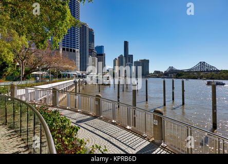 Residential buildings at riverfront in Brisbane, Queensland, Australia Stock Photo