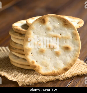 Saltine or Soda Crackers Stock Photo