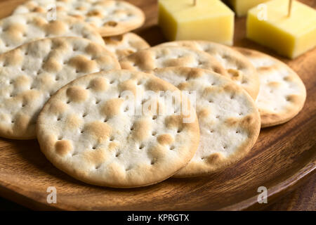 Saltine or Soda Crackers Stock Photo